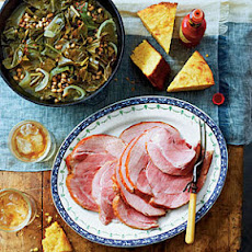 Good Luck Greens and Peas with Ham
