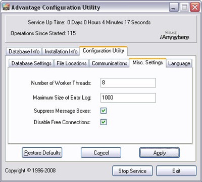Advantage Configuration Utility