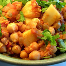 Dal With Spiced Tomatoes and Potatoes