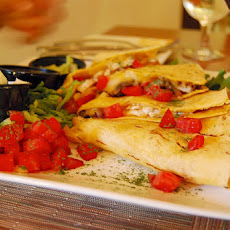 Chicken Quesadillas With Roasted Tomatillo Salsa