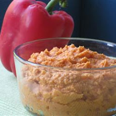 Spicy Roasted Red Pepper and Feta Hummus