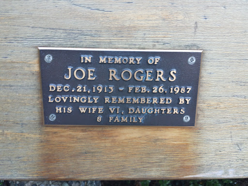 Memorial Bench: Joe Rogers
