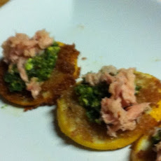 Tuna with Salsa Verde and Fried Meyer Lemons