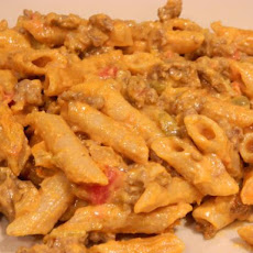 Beefy Salsa Macaroni and Velveeta Cheese
