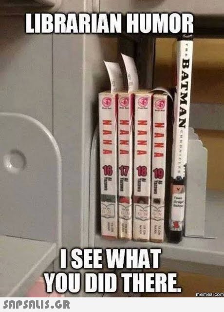 LIBRARIAN HUMOR ISEE WHAT YOU DID THERE, SAP SALis.or