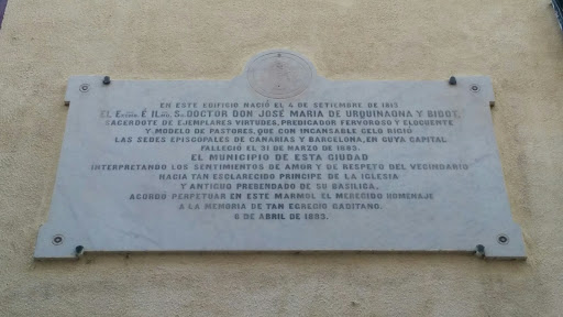 Placa Conmemorativa Doctor José Maria Urquinaona Y Bidot 