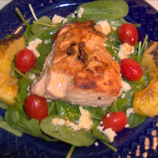 Grilled Salmon Spinach Salad