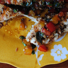 Mozzarella Stuffed Bruschetta Burgers with Balsamic Glaze