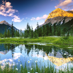 Mountains, water, clouds  LWP Apk