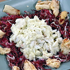 Tempura Roasted Peppers with a Fresh Crab Salad