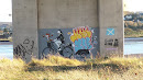 Graffiti under bridge
