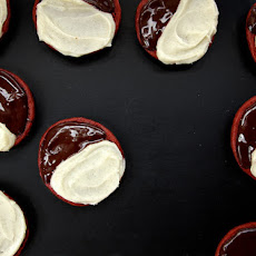 Red Velvet Black and White Cookies