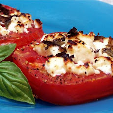Tomatoes Broiled with Goat Cheese and Basil