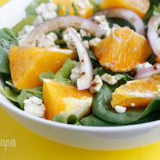 Orange, Red Onion, Gorgonzola and Arugula Salad