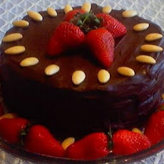 French Chocolate Almond Cake With Strawberries