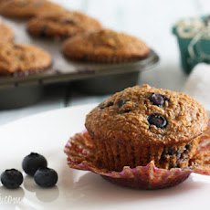 Honey Coconut Blueberry Bran Muffins