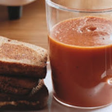 Smoky Tomato Soup with Grilled Cheddar Cheese