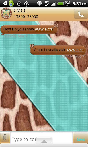 GO SMS THEME TealGiraffe