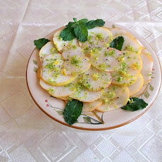 Pear Carpaccio with Lemon-Lime and Mint Vinaigrette