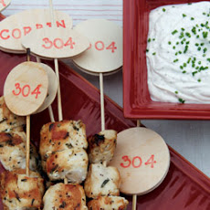 Marinated Chicken Kebabs with Lemon Pepper Yogurt Sauce