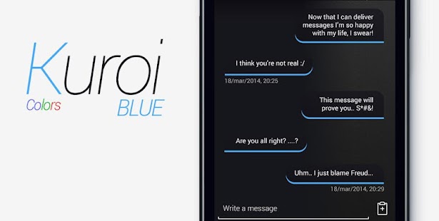 How to download Kuroi Blue - EvolveSMS Theme 2.00 unlimited apk for bluestacks