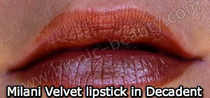 Milani Velvet lipstick in Decadent