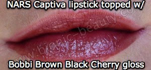 NARS Captiva lipstick and Bobbi Brown Black Cherry gloss
