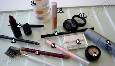 Makeup and tools used for Old Hollywood Halloween look