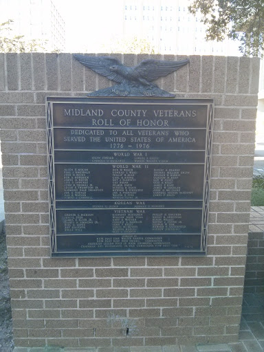 Midland County Veterans Plaque