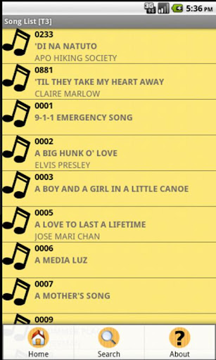 Song List [T3]