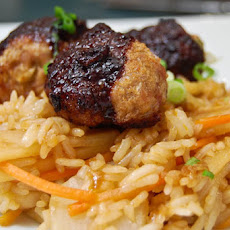 Asian Meatballs w/ Fried Rice