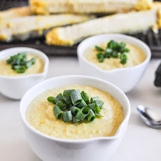 Spicy Roasted Corn and Poblano Soup