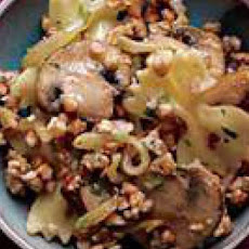 Buckwheat with Pasta, Onions and Mushrooms