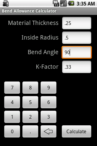 Bend Allowance Calculator