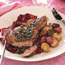 Grilled Veal Chops and Radicchio with Lemon-Caper Sauce
