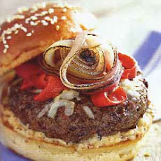 Beef and Andouille Burgers with Asiago Cheese