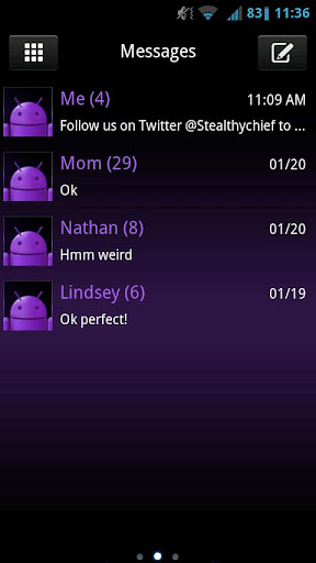 GO SMS Dark Purple Theme