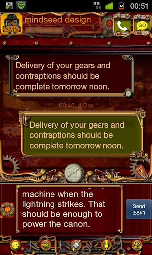 【免費個人化App】Steampunk GO SMS Theme-APP點子