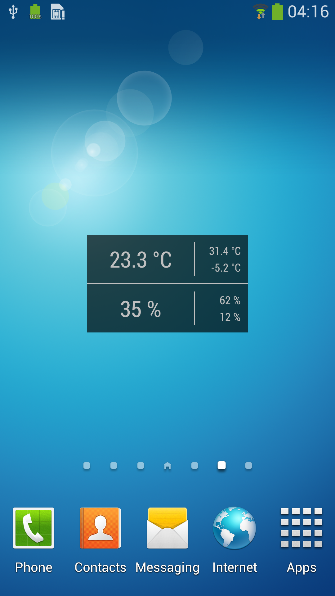 Android application Temperature / Humidity Widget screenshort