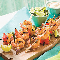Spicy Glazed Shrimp and Vegetable Kabobs