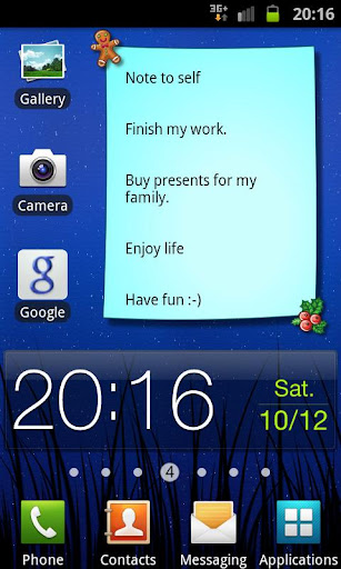 Christmas Note Widget