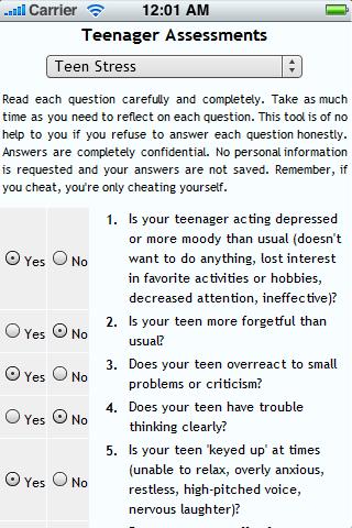 Teenager Assessments