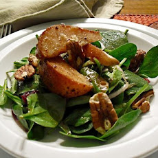 Warm Apple Vinaigrette With a Roasted Pear & Spinach Salad