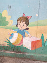 Girl with Boxes Mural 