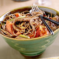 Soba with Marinated Beef and Tomatoes