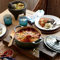 Layered Chicken Three-Cheese Enchilada