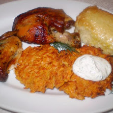 Stuffed Veal Scallops With a Mushroom Sauce and Carrot Rosti