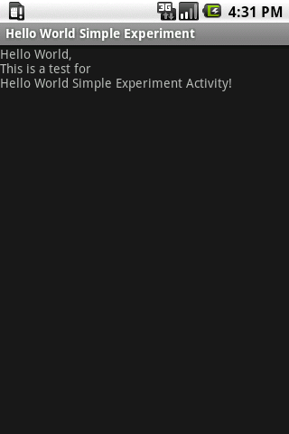 Hello World Simple Experiment