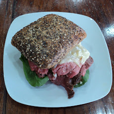 Rare Roast Beef Sandwich with Horseradish Fontina Fondue