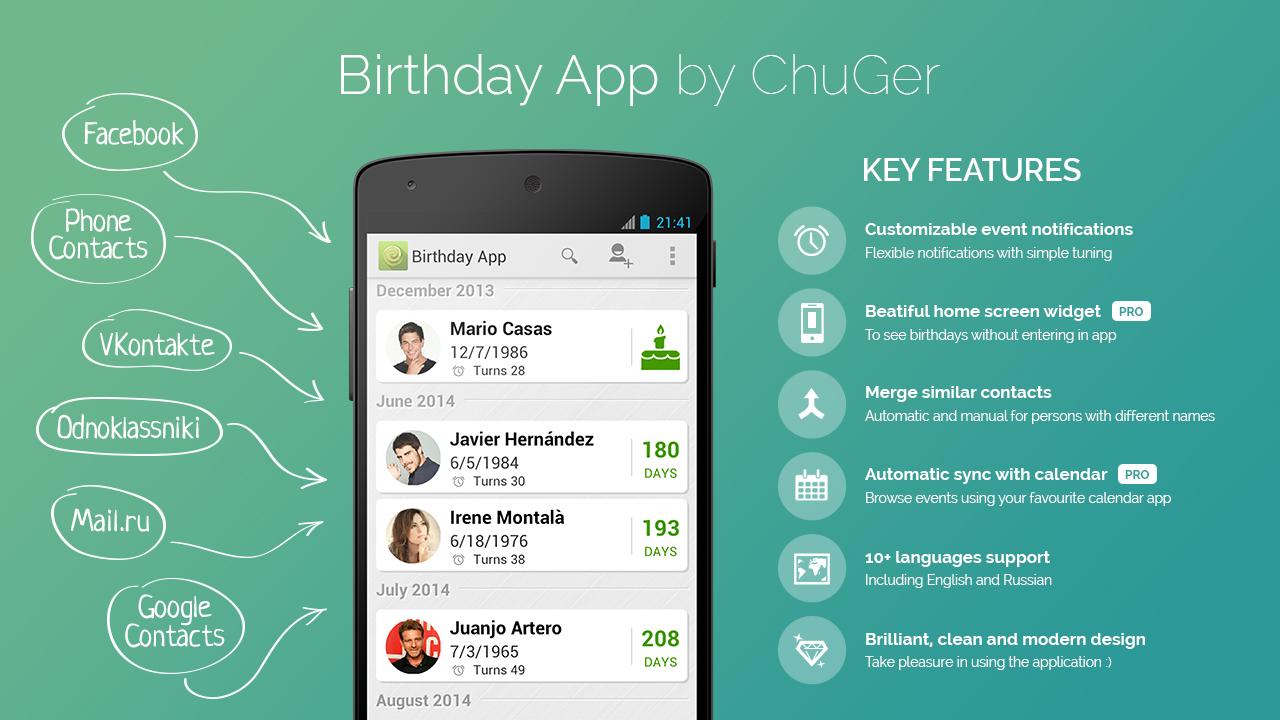 Android application Birthday App screenshort